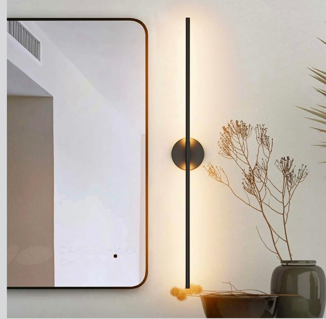 40ln Hardwired Modern Wall Sconce for Bathroom Black Vanity Light Fixture
