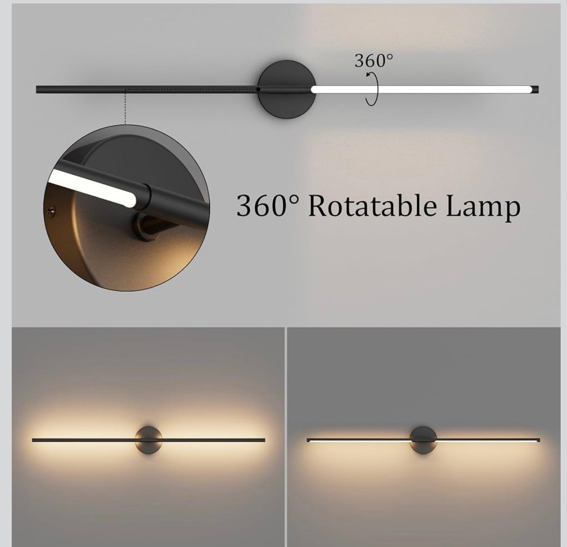40ln Hardwired Modern Wall Sconce for Bathroom Black Vanity Light Fixture