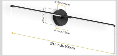 40ln Hardwired Modern Wall Sconce for Bathroom Black Vanity Light Fixture