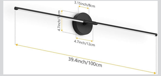 40ln Hardwired Modern Wall Sconce for Bathroom Black Vanity Light Fixture