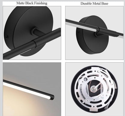 40ln Hardwired Modern Wall Sconce for Bathroom Black Vanity Light Fixture