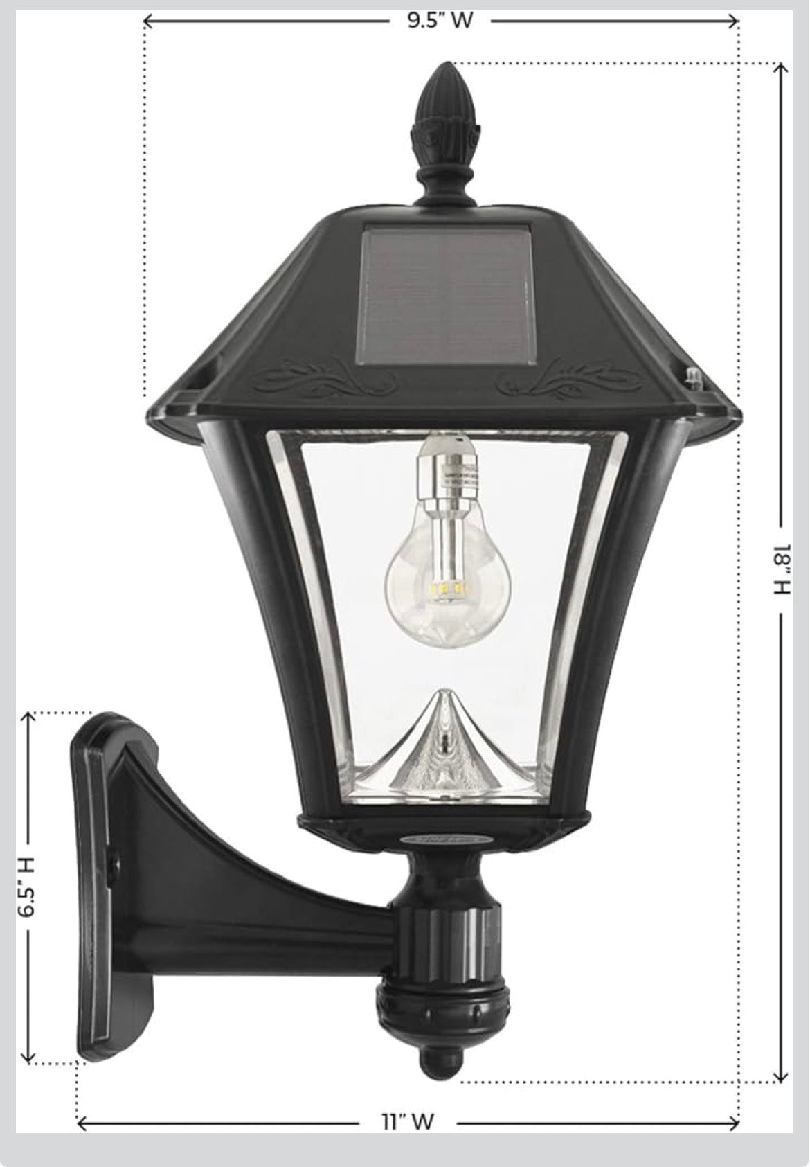 Gama Sonic Baytown II Bulb Black Solar Outdoor Post Light