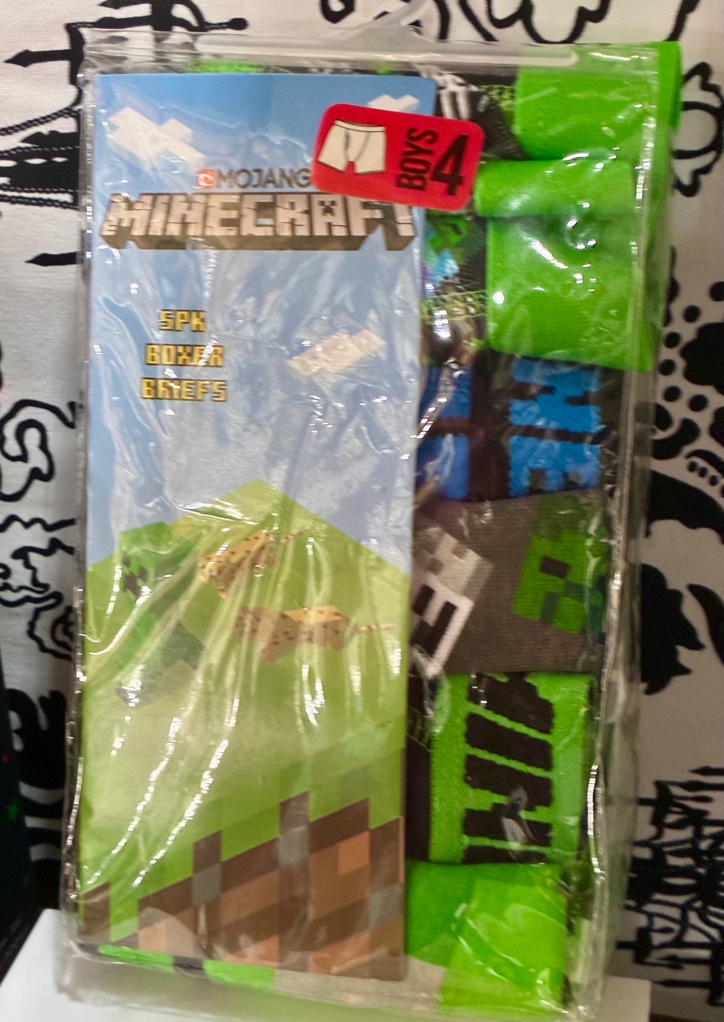 Minecraft 5-pack of boys' boxer briefs in size 4,