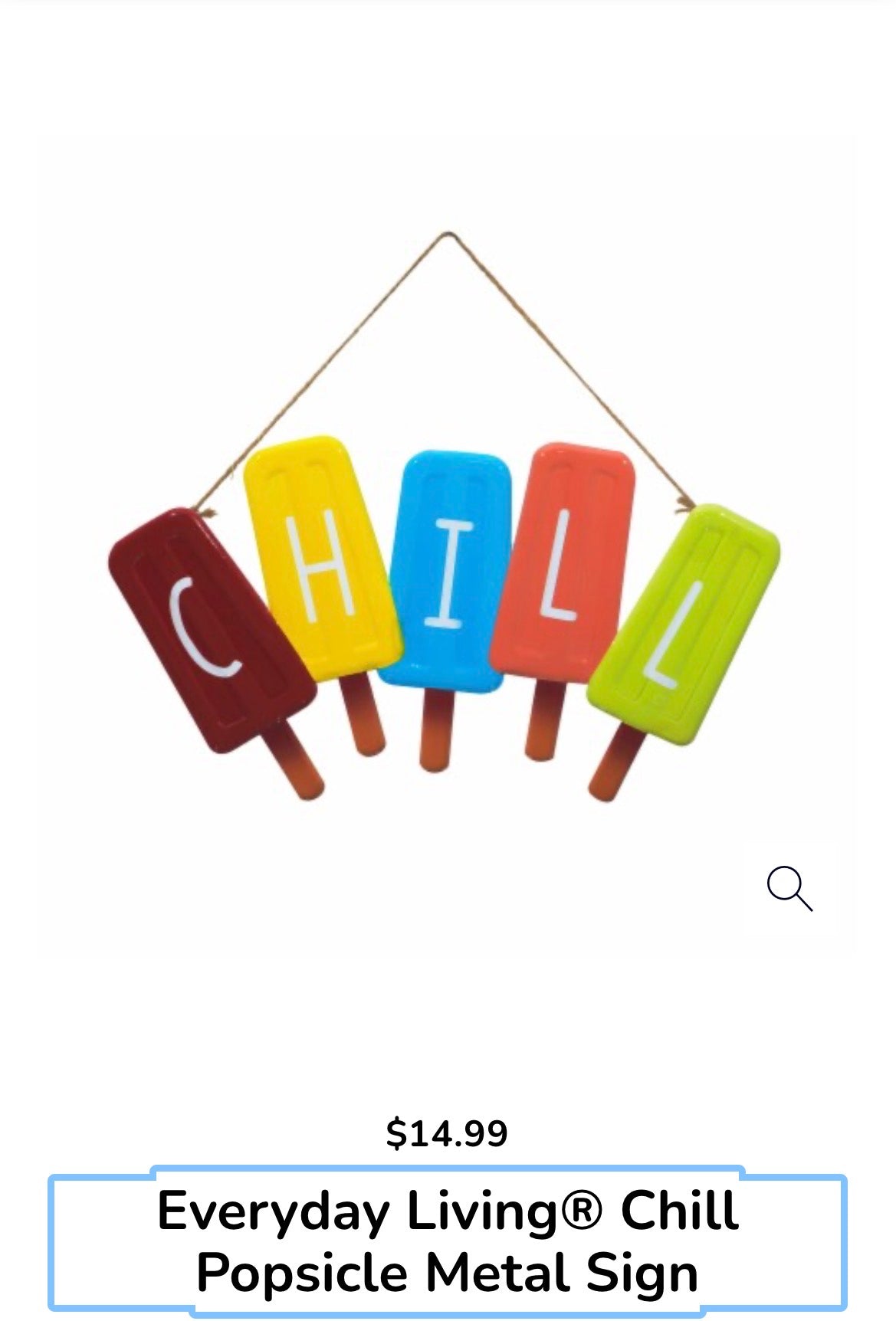 Everyday Living® Hello Popsicle Metal Sign