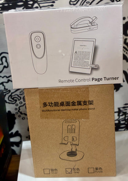Wireless page turner clicker/ foldable desktop stand