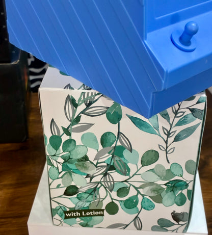 Tissue Box Cover  Blue Arcade Video Game Retro