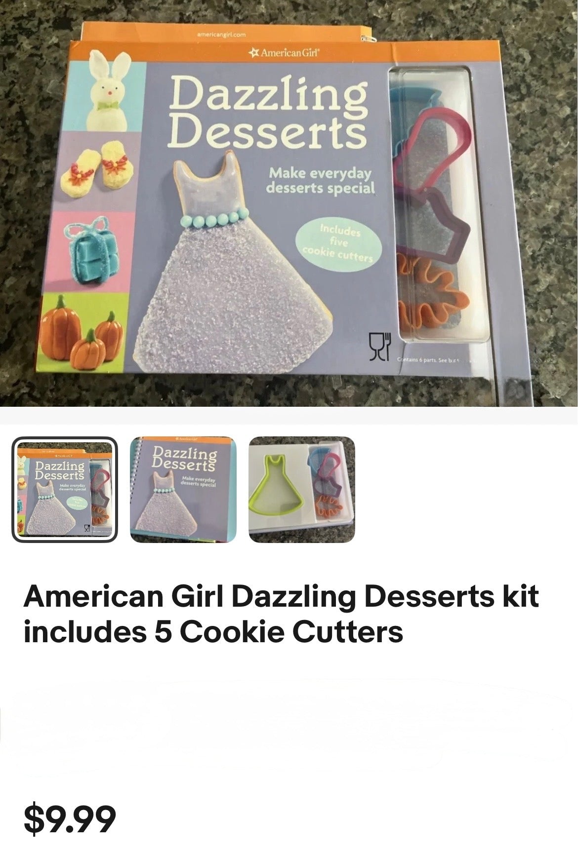 American Girl Dazzling Desserts kit includes 5 Cookie Cutters