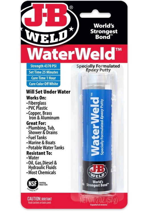 J-B Weld Water Weld Ероху Putty Stick - 2 oz. White