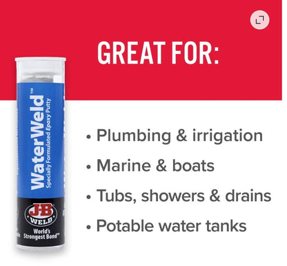 J-B Weld Water Weld Ероху Putty Stick - 2 oz. White