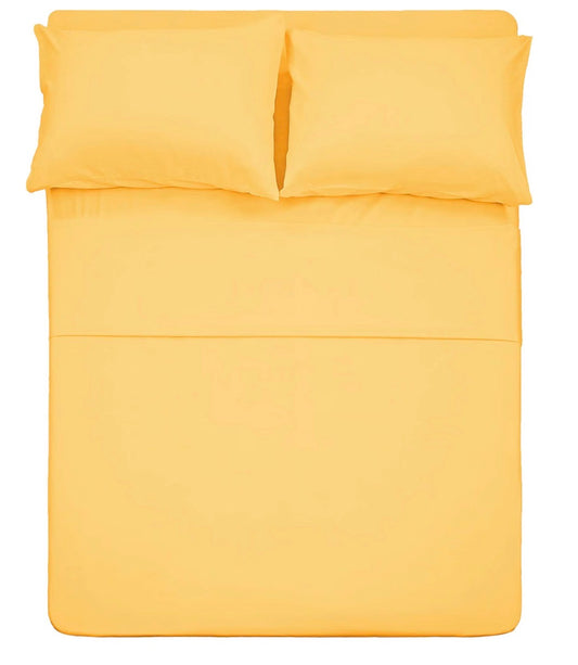 Best Season 1800 Thread Count ,Fade Resistant Bed Sheet Set, 4 Piece, Full, Yellow