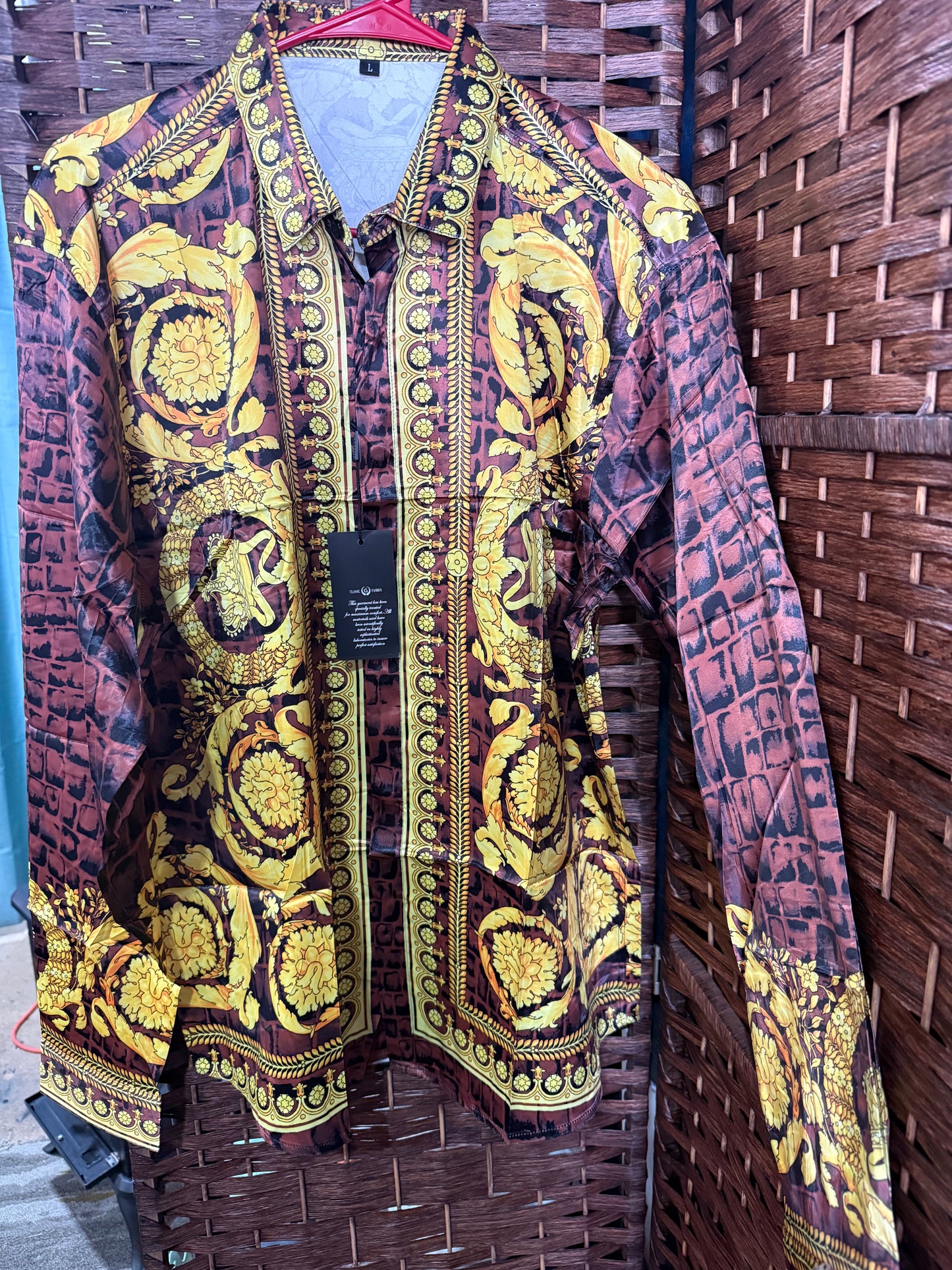 Luxury Printed Satin Long Sleeve