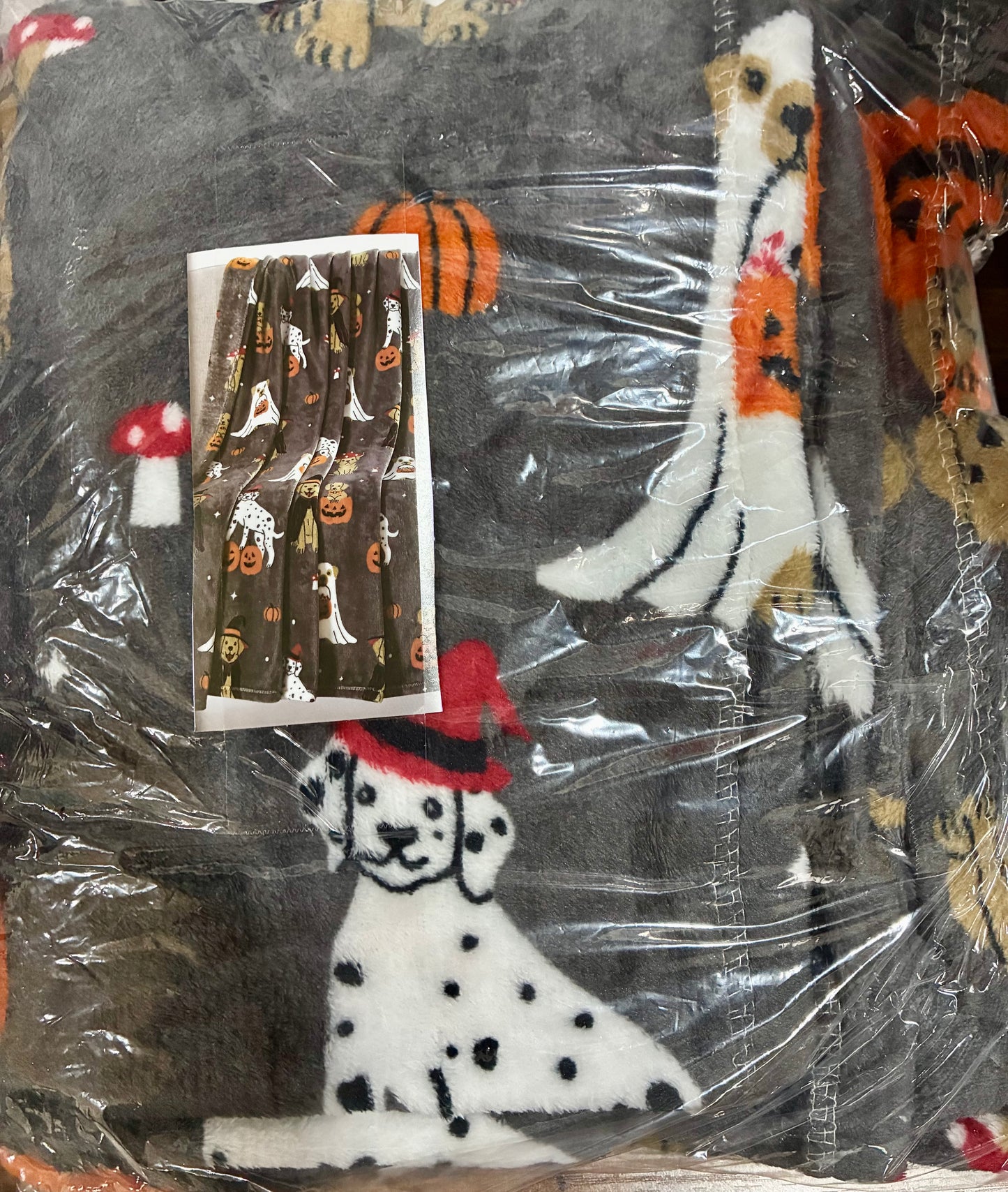 Plush Throw with various Dogs ,dressed for Halloween  48 x 60