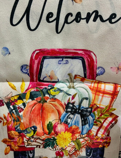 Truck Fall Garden Flag 12x18 Inch for Outside