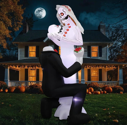 Giant 8Ft Tall Skeleton Couple Day of The Dead Outdoor Decoration