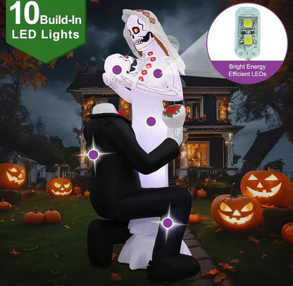 Giant 8Ft Tall Skeleton Couple Day of The Dead Outdoor Decoration