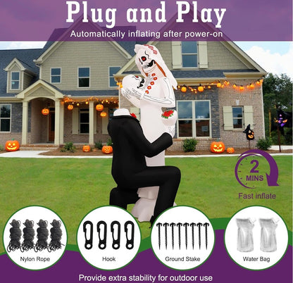 Giant 8Ft Tall Skeleton Couple Day of The Dead Outdoor Decoration