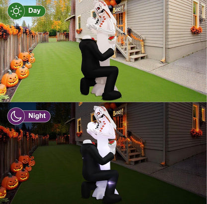 Giant 8Ft Tall Skeleton Couple Day of The Dead Outdoor Decoration