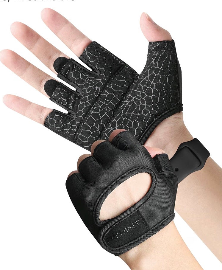 Short Workout Gloves for Women Men, Weight Lifting Gloves Full Palm Pads