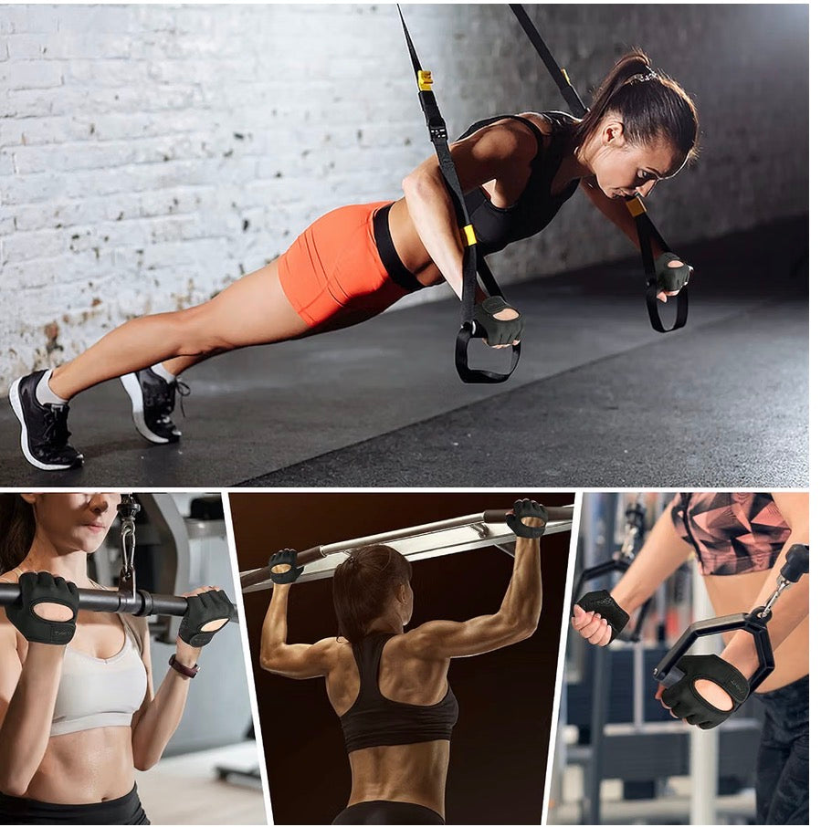 Short Workout Gloves for Women Men, Weight Lifting Gloves Full Palm Pads