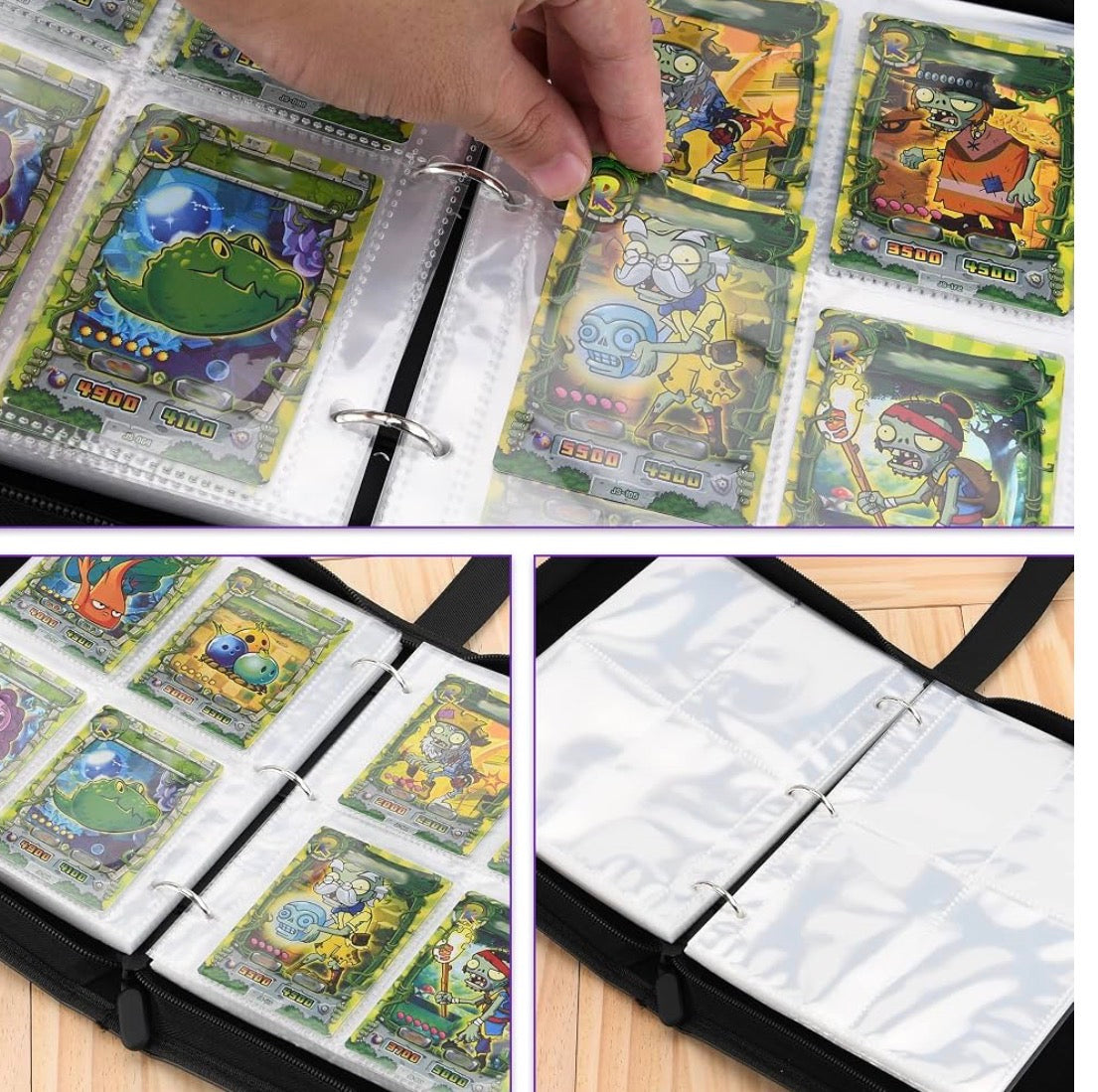 Card Collector's Album Holder with 65 Premium 4-Pocket Pages, Holds Up to 520 Cards
