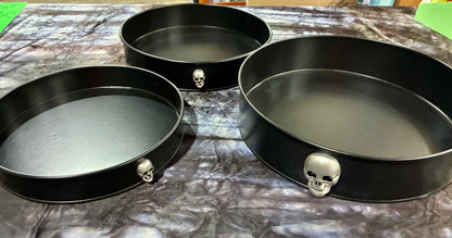 Set of Three Black Metal Halloween Pans