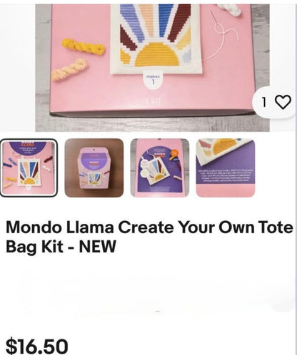 MONDO LLAMA CREATE YOUR OWN TOTE BAG