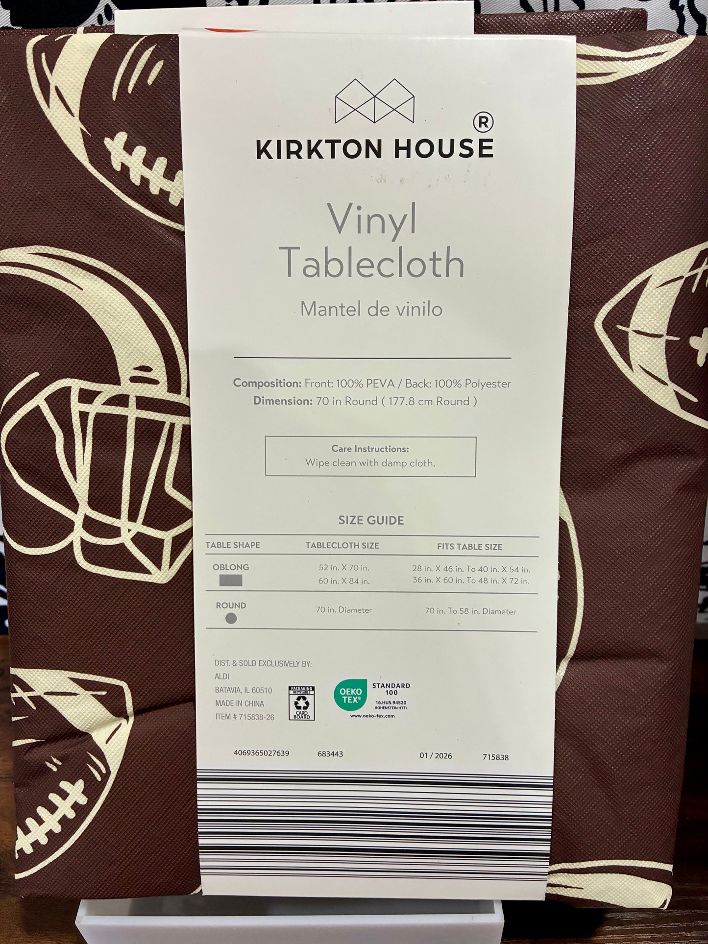 Kirkton House Vinyl Football Themed Tablecloths