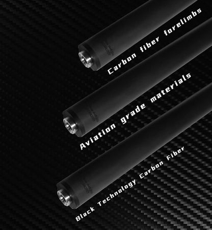 100% Carbon Fiber Shaft, Black  Shaft of  Pool Cue -Front Part for Billiard Play Cue