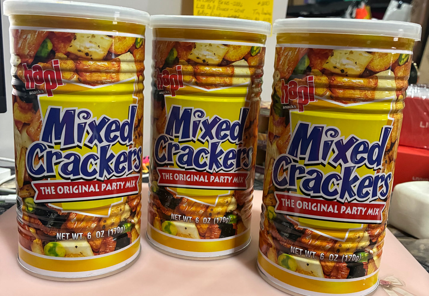 Hapi Mixed Crackers Original Party Mix, 6 Ounce Can