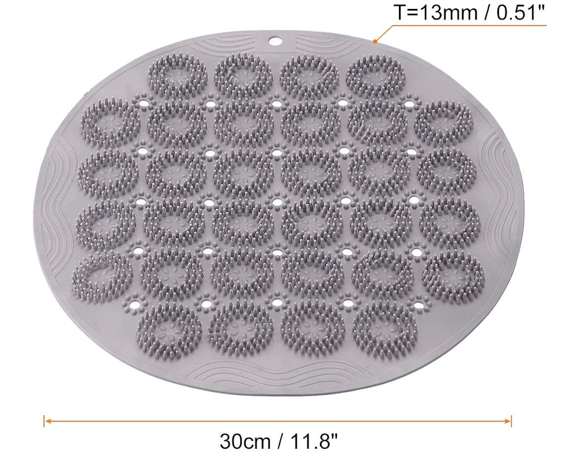 Bath Tub Shower Mat, 11.8" × 11.8" PVC Non-Slip Round Shape