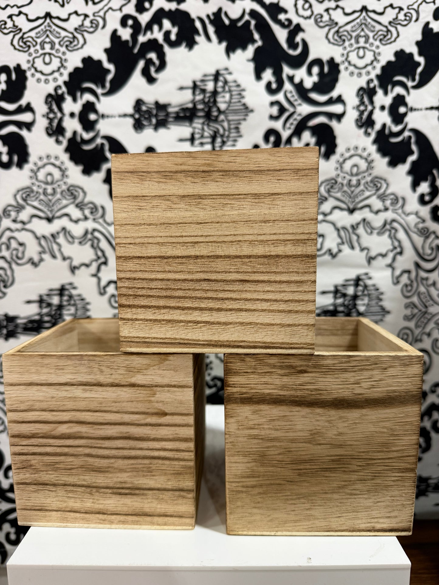 4" Wooden Cube