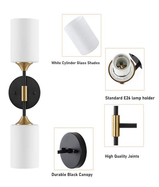 MID CENTRY WALL SCONCE 2 LIGHT