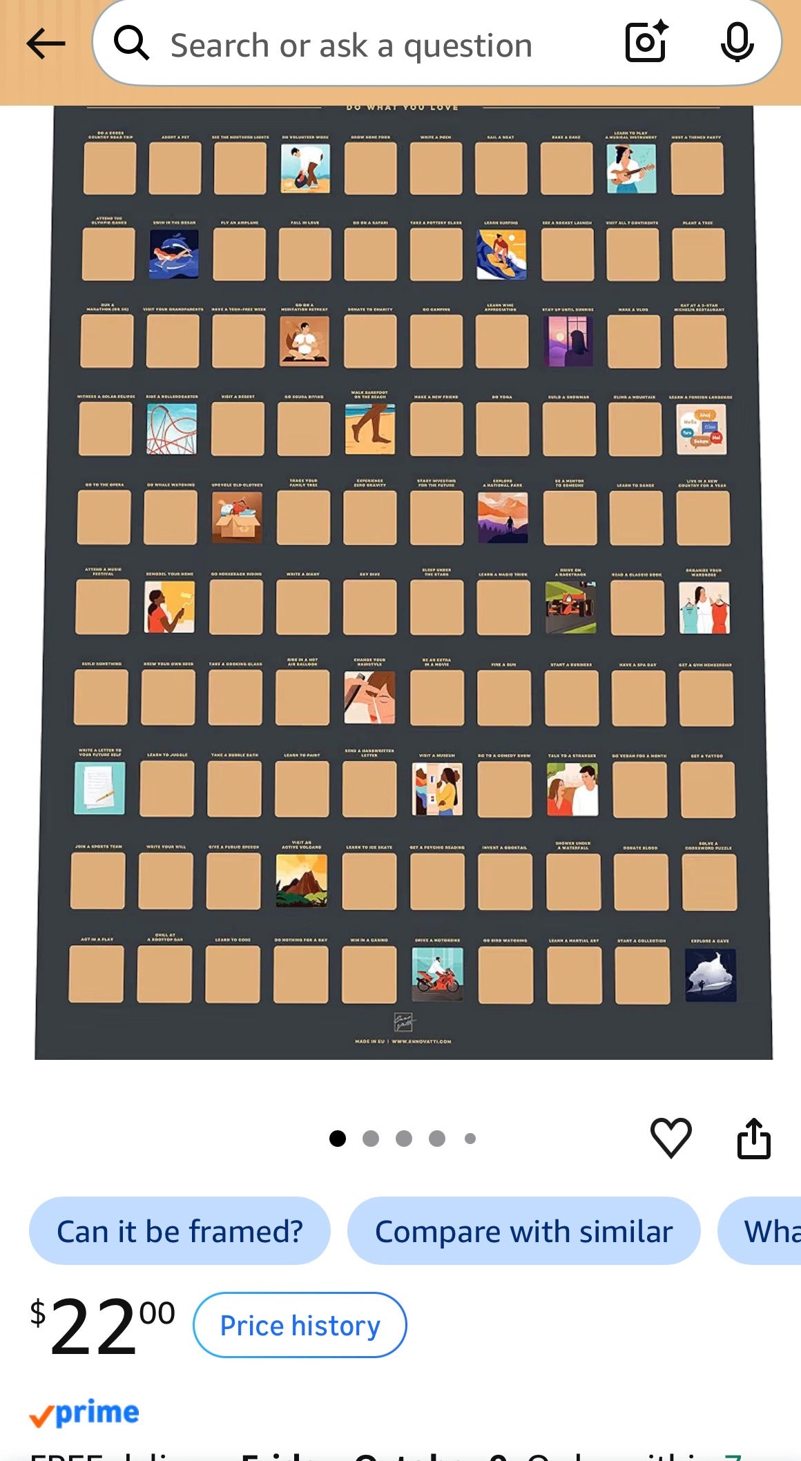 100 Things to Do Scratch Off Poster - Inspiration for Fun and Meaningful Activities