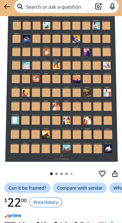 100 Things to Do Scratch Off Poster - Inspiration for Fun and Meaningful Activities