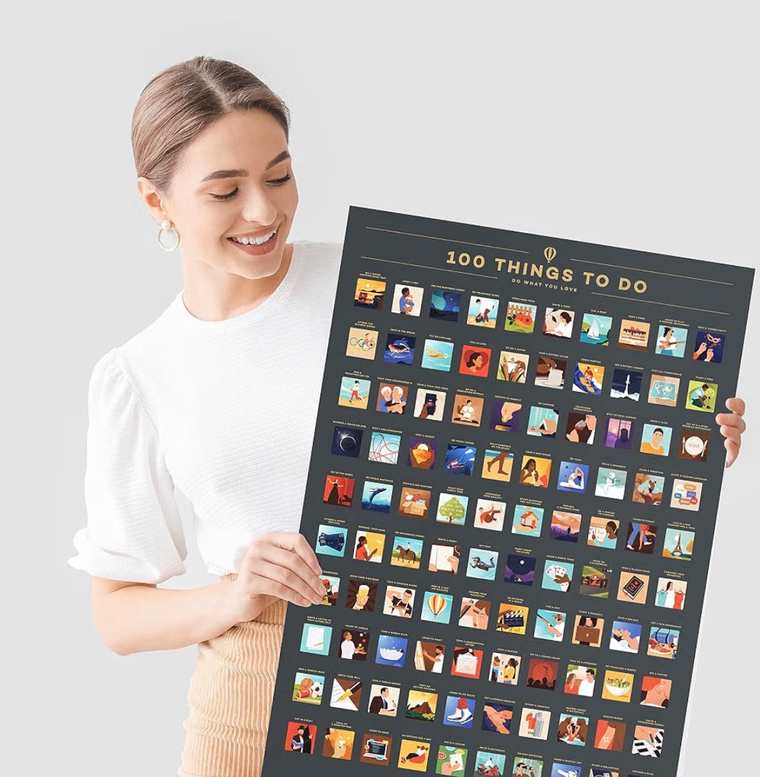100 Things to Do Scratch Off Poster - Inspiration for Fun and Meaningful Activities