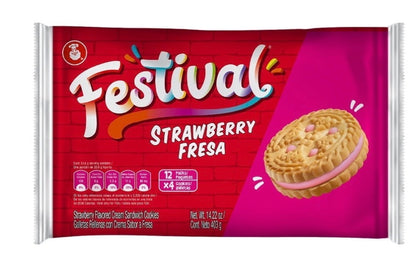 Festival Strawberry Cream Sandwich Cookies