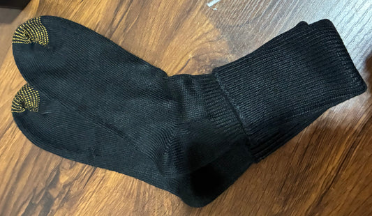 Mens Black Crew Winter Thermal Cotton Long Work Socks