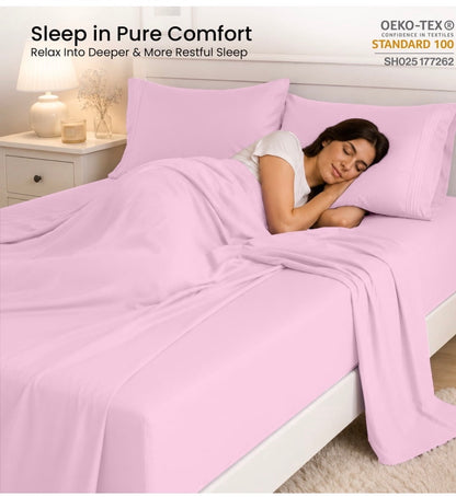Lux Decor Collection - 4 Pc King Bed Sheets Set -