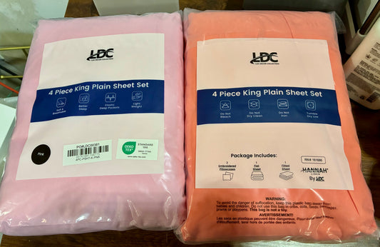 Lux Decor Collection - 4 Pc King Bed Sheets Set -