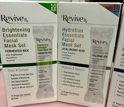 Revive Rx Brightening or Hydration Essentials Facial Mask Set