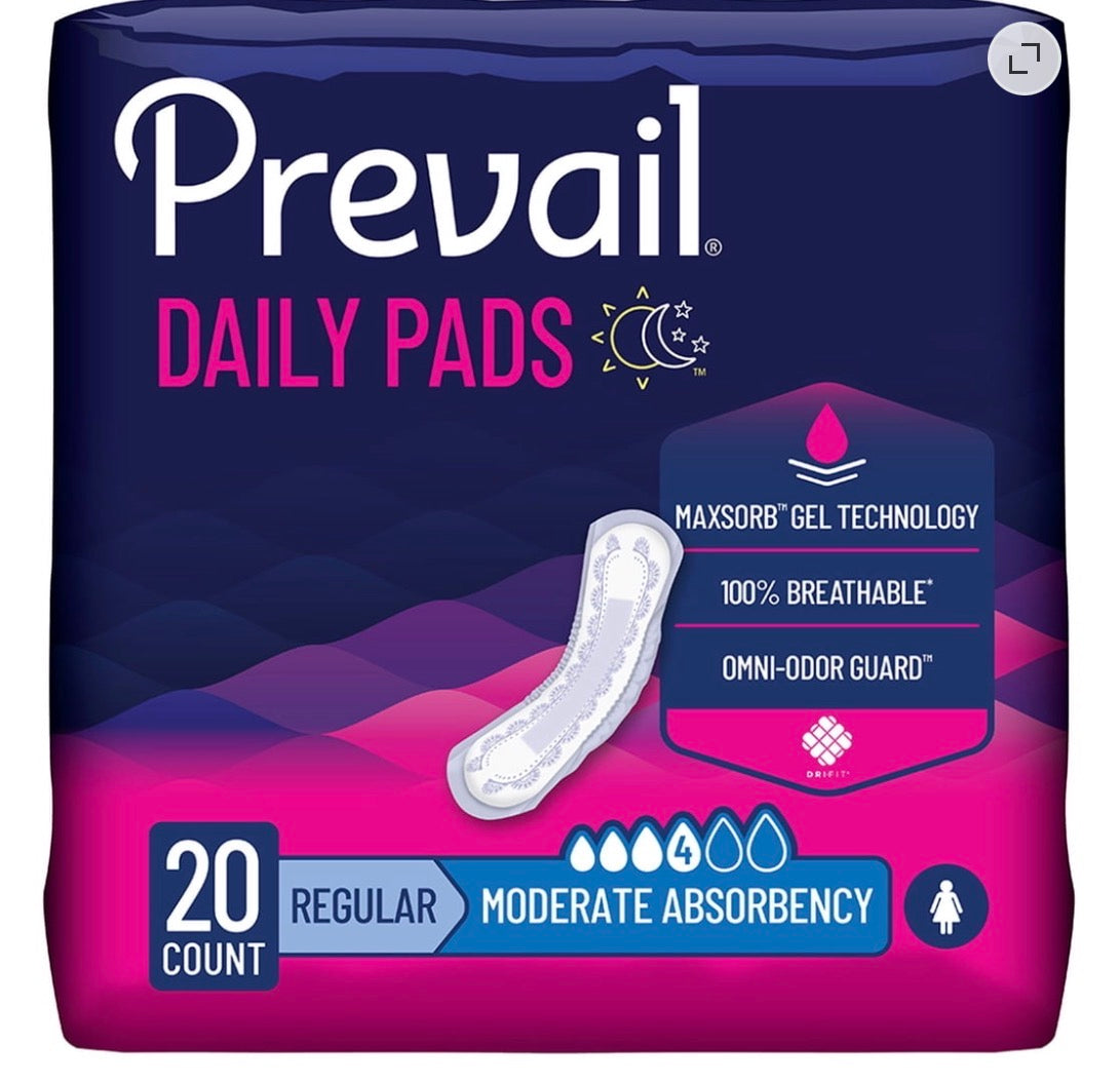 Prevail Daily Pads for Bladder Leaks