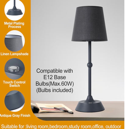 LED Cordless Gold  Portable Dimmable Desk Lamp 6000mA Battery Powered Touch Control