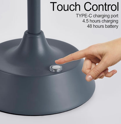 LED Cordless Gold  Portable Dimmable Desk Lamp 6000mA Battery Powered Touch Control