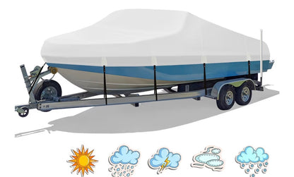 HAHASOLE HEAVY DUTY 1200 PU WATERPROOF BOAT COVER 23'-24'