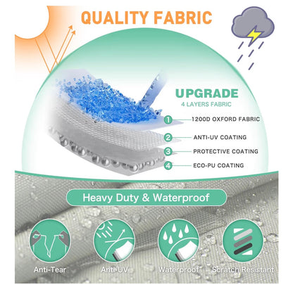 HAHASOLE HEAVY DUTY 1200 PU WATERPROOF BOAT COVER 23'-24'