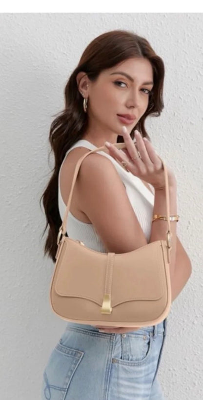 NEW Crescent Shoulder Bag Vintage Look Vegan Leather...