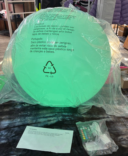 20'' LED GLOWING BALL RECHARGEABLE ORB LIGHT W/REMOTE