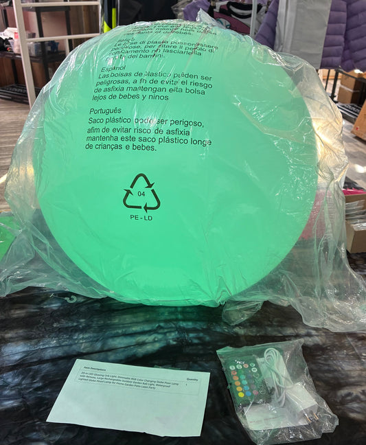 20'' LED GLOWING BALL RECHARGEABLE ORB LIGHT W/REMOTE