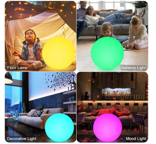 20'' LED GLOWING BALL RECHARGEABLE ORB LIGHT W/REMOTE