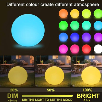 20'' LED GLOWING BALL RECHARGEABLE ORB LIGHT W/REMOTE